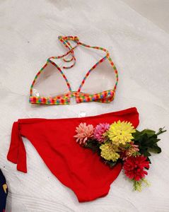Colorful Plaid Bikini Set