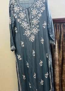 Chikankari Grey Kurta