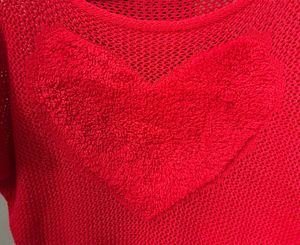Red Knit Heart Top