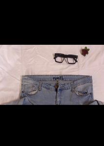Distressed Light Wash Denim Jeans