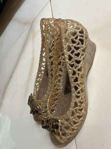 Sparkly Jelly Flats with Bow Detail