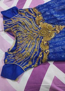 Double Layer Blue Anarkali Dress