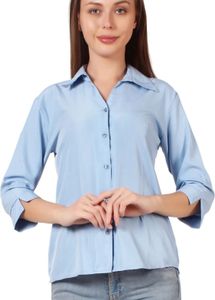 Light Blue Collared Button-Up Shirt