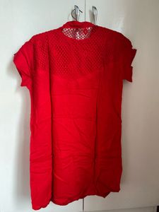 Red Button-Down Top