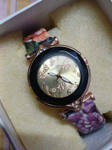 Floral Watch with Butterfly Dial