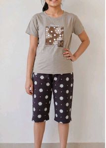 Cute Floral Print Pajama Set