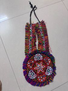 Boho Mirror Work cloth neck piece for Navratri