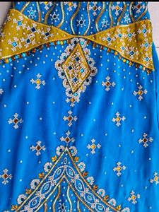 Yellow Blue Combination Lehnga choli