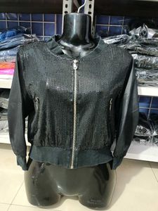 Sequined Women's Crop Jacket/Can be used Oversized