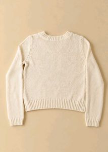 CREAM CABLE KNIT CREWNECK SWEATER