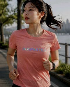 Peach "Run Faster" Graphic T-Shirt