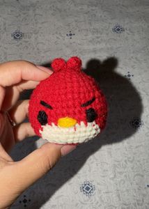 Handmade Crocheted Angry Bird Keychain