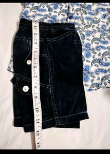 Paisley Print Shirt &amp; Shorts Set for Boys
