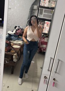Stylish Striped V-Neck Crop Top