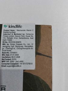 MARY &amp; MAY Niacinamide Vitamin C Brightening Mask