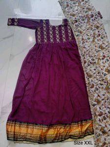 Elegant Embroidered Purple Gown