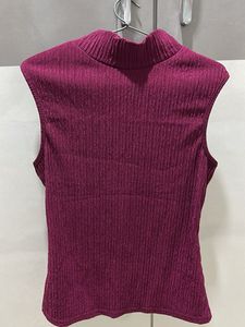 Sleeveless Mock Neck Textured Top