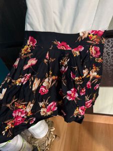 White Floral Print Long Sleeve Dress