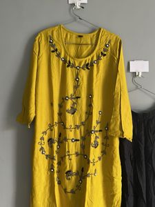 Elegant Yellow Kurta Set (XXL)