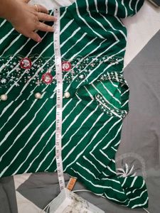 Elegant Green Kurta Set with handwork