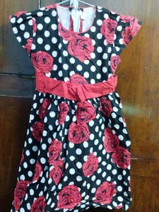 Cute Polka Dot & Rose Dress