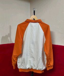 Orange &amp; White Zip-Up Jacket