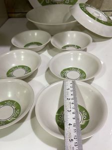 Retro Green Floral Serving Bowl Set