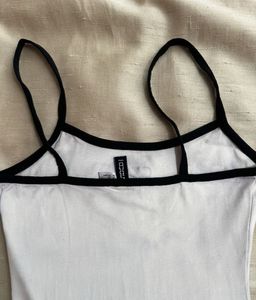 White Spaghetti Strap Mini Dress with Heart