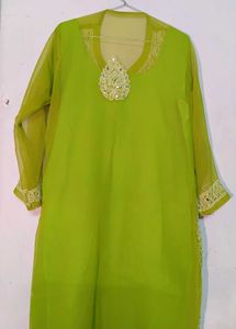 Chikankari mirror worked Kurti
