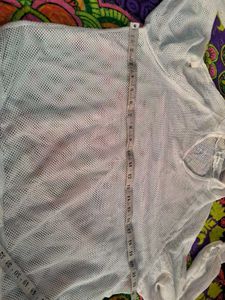 White Mesh Hoodie