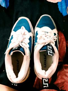 Stylish Blue & White Sneakers
