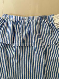 Blue &amp; White Striped Off-Shoulder Top