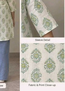 Printed short Kurti with V-Neck