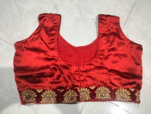 Red Embroidered Blouse