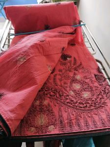Cotton Silk Embroidery Saree