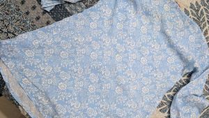 Blue Floral Print Kurta