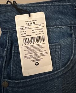 Wide Leg Blue Denim Jeans