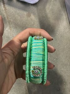 Beautiful Green Silk Thread Bangles
