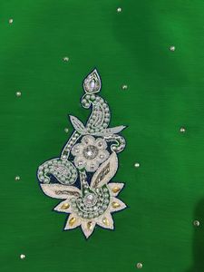 Vibrant Green Embellished Saree