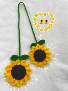 Handmade Crochet Sunflower Hair Clips