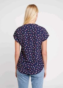 Women Navy Blue Polka Dot Top| Daily Wear Top
