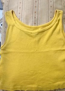 Mustard Yellow Ribbed Tank Top