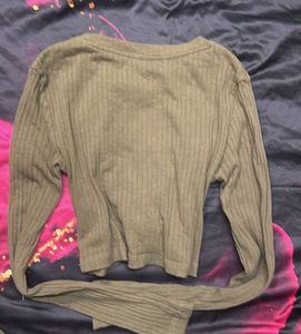 Olive Green Knit Crop Top