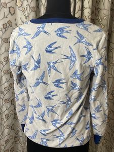 Cute Bird Print Long Sleeve Top