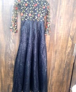 Elegant Black Embroidered Gown