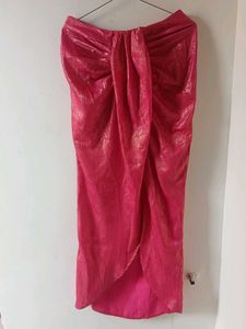 MAX Pink Metallic Top Skirt Set