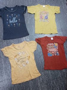 Pack of 4 Girls' T-Shirts
