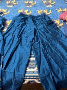 Teal Wide-Leg Palazzo Pants
