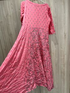 Pink Printed Anarkali Kurta