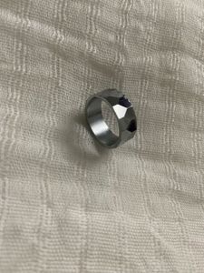 Unisex Geometric Faceted Gunmetal Ring